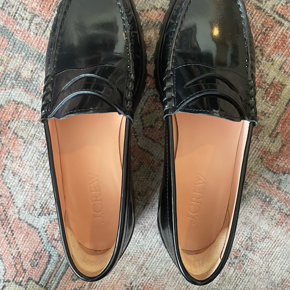J. Crew Black Patent Leather Penny Loafers - Picture 3 of 8